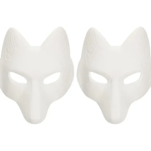 Varghoved Maske Dyremasker 2 stk. Rævemaske, Halloween Hvid Rævemaske AA