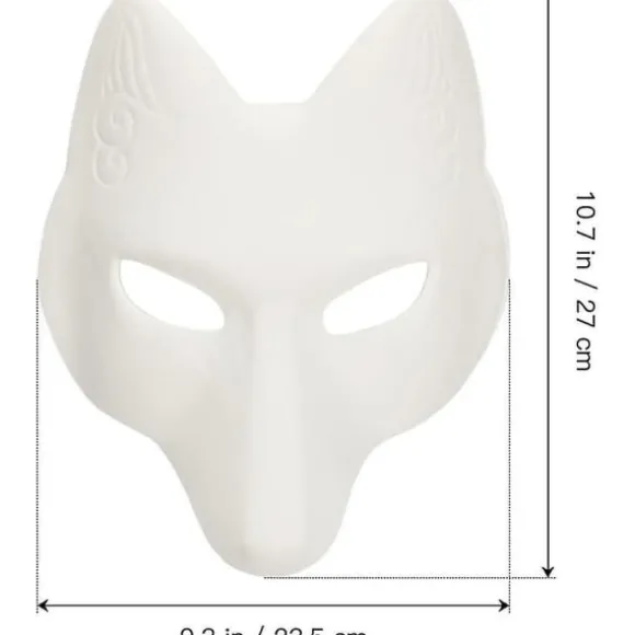 Varghoved Maske Dyremasker 2 stk. Rævemaske, Halloween Hvid Rævemaske AA