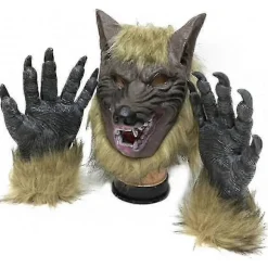 Varulv Kostume Ulvekløer Handsker Og Hovedmaske Til Halloween, Cosplay Kostumefest