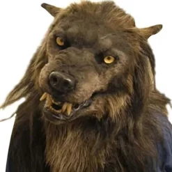 Varulve Ansigt Maske Glødende Øjne Bevægelige Ører Og Kæber Til Halloween Cosplay Fest