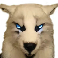 Varulvemaske med glødende øjne, bevægelige ører og kæber til Halloween-dekoration, cosplay-fest