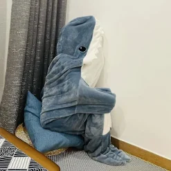 Venalisa Haj Blanket Hoodie Til Voksne - Haj Onesie Bærbar Tæppe Til Voksne - Haj Tæppe Super Blødt Og Komfortabelt Flannel Hoodie Haj Sl