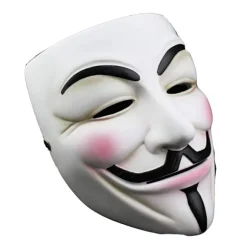 Vendetta Hvid Resin Maske, Guy Fawkes Anonym Cosplay Kostume