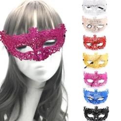 Venedig Sexet Golden Fox Mask Masquerade Kostume Dance Mask Access Black