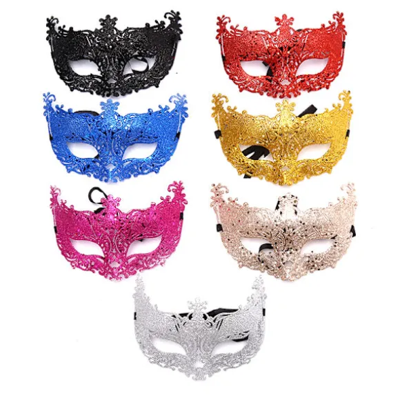Venedig Sexet Golden Fox Mask Masquerade Kostume Dance Mask Access Silver
