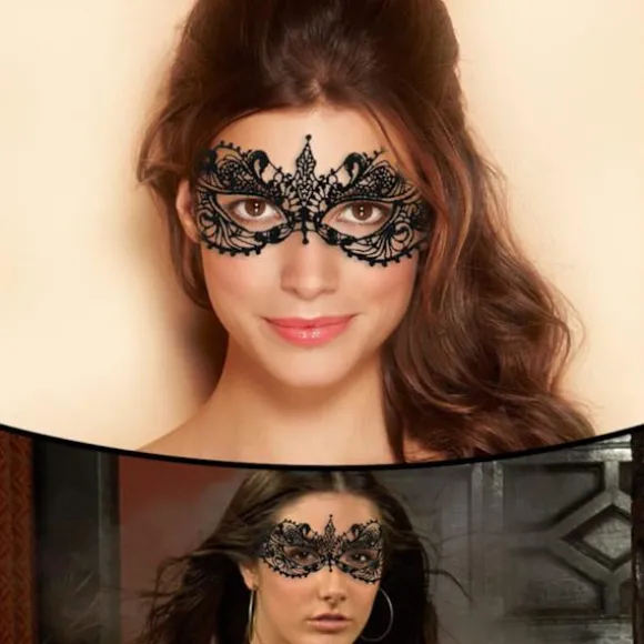 Venetiansk maske, 6 stykker maskeradebalmaske blondemaske venetiansk maskerade maske sexet blondemaske til aftenfest ballet