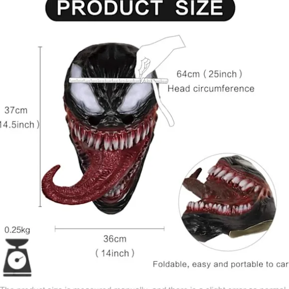 Venom Maske Latex Maske Cosplay Lang Tunge Cosplay Julefilm-FF-