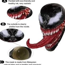 Venommaske Latexmaske Cosplay Lang Tunge Cosplay Julefilm