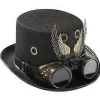 Victorian Gear Vinger Briller Jazz Hat Steampunk Hat Høj Hat Halloween Hat Party Performance Hat til Festligheder