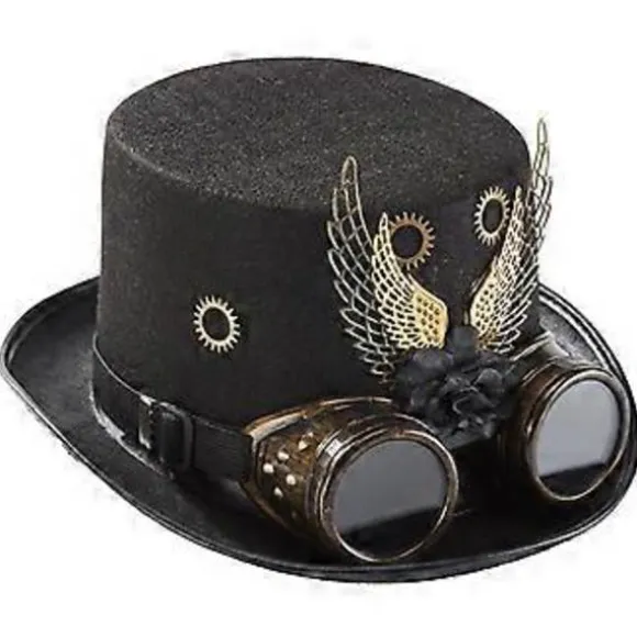 Victorian Gear Vinger Briller Jazz Hat Steampunk Hat Høj Hat Halloween Hat Party Performance Hat til Festligheder