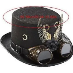 Victorian Gear Vinger Briller Jazz Hat Steampunk Hat Høj Hat Halloween Hat Party Performance Hat til Festligheder
