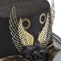 Victorian Gear Vinger Briller Jazz Hat Steampunk Hat Høj Hat Halloween Hat Party Performance Hat til Festligheder