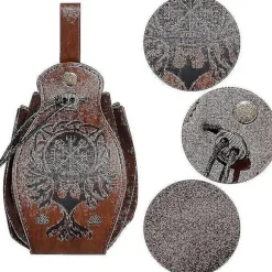 Vikinge stil middelalderbælte med taske til Halloween kostumer black 1