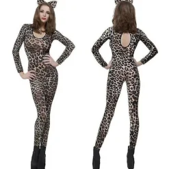 Vild Tigress Catsuit Kostume til Kvinder til Halloween S