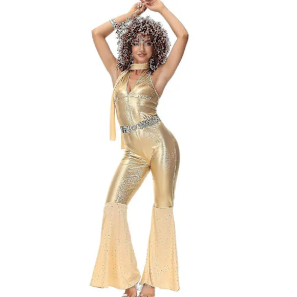 Vintage Rock Disco Kvinnlig Sångerska Halloween Cosplay kostym