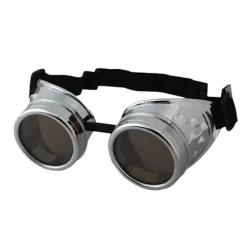 Vintage Victorian Steampunk Goggles Briller Svejsning Gothic Cosp Silver One Size