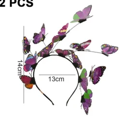 Vinterkampagne, sommerfuglehovedbånd, glitter sommerfugle fascinator hat elegant hårbøjle til kvinder kostume te-selskabsartikler