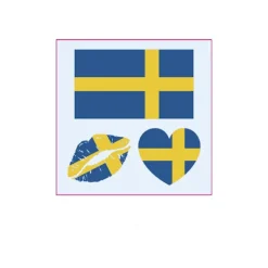 VM 2026 Sverige Norge Flag Tatoveringsmærker, Fodboldkamp Tatoveringsmærker 10 stk.