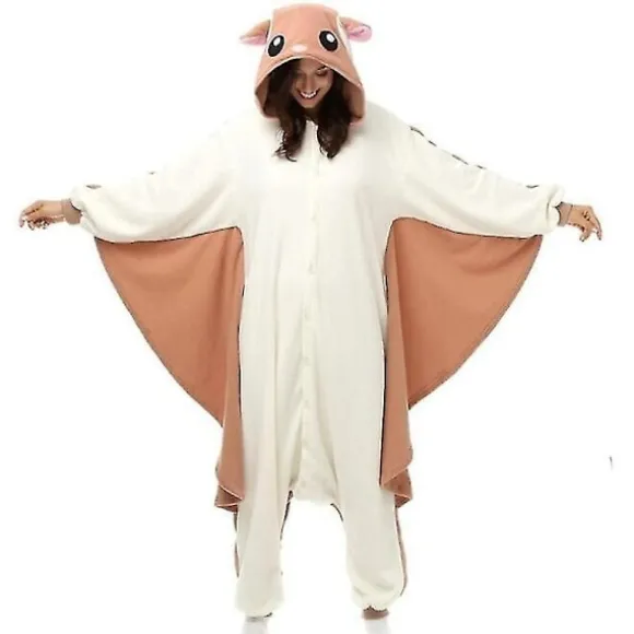 Voksen Animal Kigurumi Flyvende Pindsvin Onesies Party Halloween Mus Pyjamas Cosplay Chipmunk Kostumer Yderbeklædning Jumpsuit L - Perfekt S