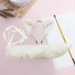 Voksen Børn Simulation Plys Ulv Katteøre Hovedbøjle Bandana med Pelsagtig Lang Hale Sæt Anime Cosplay Kostume Rekvisitter Halloween Fancy Fest Tilbehør | Fyndiq