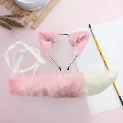 Voksen Børn Simulation Plys Ulv Katteøre Hovedbøjle Bandana med Pelsagtig Lang Hale Sæt Anime Cosplay Kostume Rekvisitter Halloween Fancy Fest Tilbehør | Fyndiq