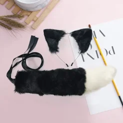Voksen Børn Simulation Plys Ulv Katteøre Hovedbøjle Bandana med Pelsagtig Lang Hale Sæt Anime Cosplay Kostume Rekvisitter Halloween Fancy Fest Tilbehør khaki | Fyndiq