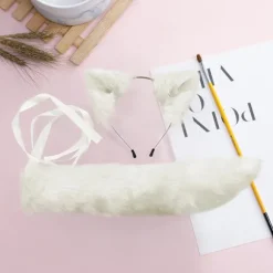 Voksen Børn Simulation Plys Ulv Katteøre Hovedbøjle Bandana med Pelsagtig Lang Hale Sæt Anime Cosplay Kostume Rekvisitter Halloween Fancy Fest Tilbehør khaki | Fyndiq