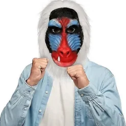Voksen Dyre Bavian Hovedmaske, Halloween Jungle Chimpans Gorilla Abe Helhoved Latex Maske Rekvisitter Til Kostumefest Cosplay-XS