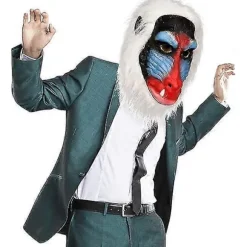 Voksen Dyre Bavian Hovedmaske, Halloween Jungle Chimpans Gorilla Abe Helhoved Latex Maske Rekvisitter Til Kostumefest Cosplay-XS