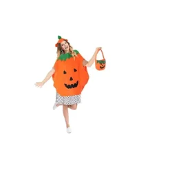 Voksen Halloween Græskarkostume Sæt Græskar Poncho L