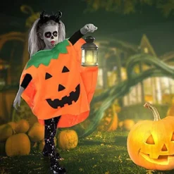 Voksen Halloween Græskarkostume Sæt Græskar Poncho L
