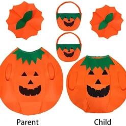 Voksen Halloween Græskarkostume Sæt Græskar Poncho L