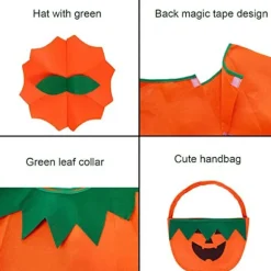 Voksen Halloween Græskarkostume Sæt Græskar Poncho L