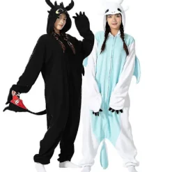 Voksen heldragt pyjamas tegneserie tandløs pyjamas voksne mænd og kvinder dyrepyjamas hjemmetøj Halloween rollespil festkostumer - Perfet White S Fit 145-158cm | Fyndiq
