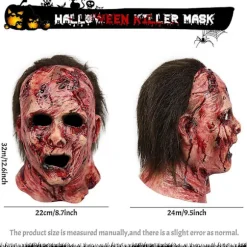 Voksen Horror Michael Myers Morder Maske Uhyggelig Blodig Kills Latex Fuld Hoved Halloween Karneval Udklædning Rekvisit A