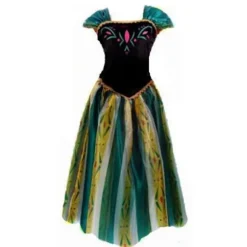 Voksen Kvinde Frozen Dronning Anna Festkjole Maskerade Outfit Kostume Cosplay Prinsesse Halloween Fest Galla Kjole{ee} M