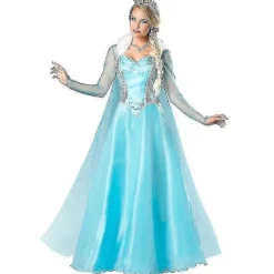 Voksen kvinde prinsesse Elsa kostume til jule-cosplay S