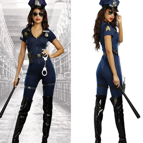 Voksen Kvinders Politi Kostume Til Halloween Kostumefest S