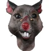 Voksen Ny Mutant Rottehoved Dyrekostume Ansigt Splinter Halloween Musemaske Brun