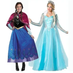 Voksen Prinsesse Anna Elsa Kostume Jul Cosplay Fancy Kjole Outfit Anna Anna-FY- Anna L