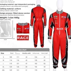 Voksen Racer Cosplay Kostume Mænd Rød Jumpsuit Kvinder Racerkører Udklædning M