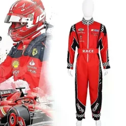 Voksen Racer Cosplay Kostume Mænd Rød Jumpsuit Kvinder Racerkører Udklædning - Perfekt L