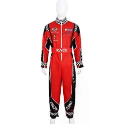 Voksen Racer Cosplay Kostume Mænd Rød Jumpsuit Kvinder Racerkører Udklædning - Perfekt L