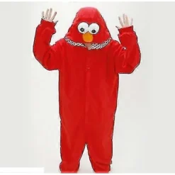 Voksen Sesamgade Cookie Monster Elmo Kostume - Perfekt Rød Red L