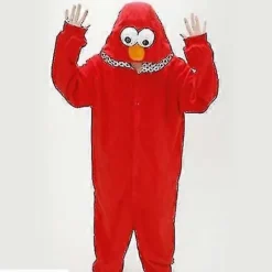 Voksen Sesamgade Cookie Monster Elmo Kostume Rød-FA- Rød S Red S