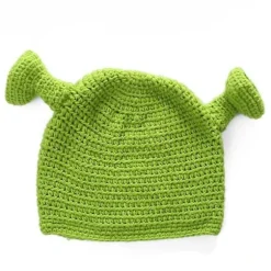 Voksen Shrek Hat med Ører - Sjovt Rollespilsrekvisit Kostumehat, Velegnet til Halloweenfest, Tegneseriefigur Hovedbeklædning