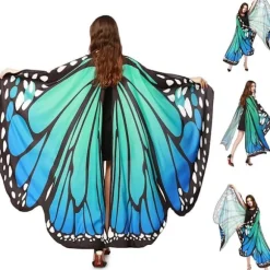 Voksen Sommerfuglevinger Cape 168 x 140 cm Voksen Sommerfuglekostume i