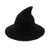 Voksen sort heksehat Dame Halloween heksehat Troldmandshat Kostumetilbehør til Halloween Wool Blend Witches