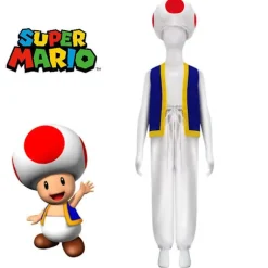 Voksen Super Mario Bros 2 Toad Cosplay Party Kostume Toppe + Bukser + Hat Outfit Sæt Presenter