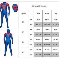 Voksne Mænd 2099 Spider-Man Across The Spider Verse 3D Cosplay Kostume Superhelte Outfits Jumpsuit + Maske Fancy Dress til Halloween Karneval Fest 170 | Fyndiq